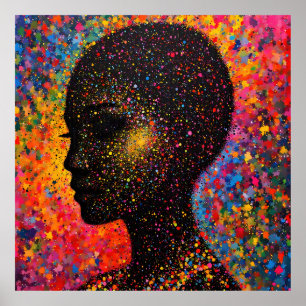 Póster Afro Nebula Whisper – Celebración de la Historia N