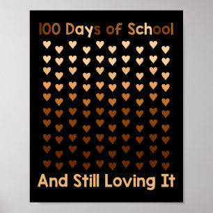 Póster Afro Negro 100 días de escuela Melanin Heart Afric