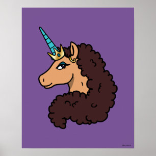 Póster Afro Unicornio Divino