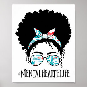 Póster Afroafro negro de salud desordenado equipo de bola