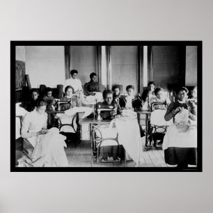 Póster Afroamericano 1900 de la costurera