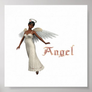 Póster Afroamericano del ángel del KRW