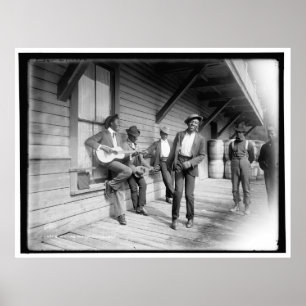 Póster Afroamericanos esperando el barco c1902