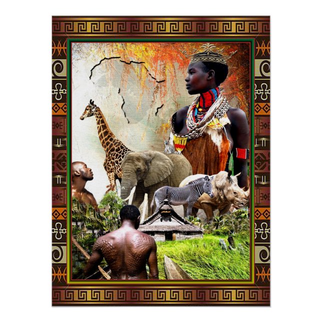 Póster Afrocentrista de la Mujer Rey (Anverso)