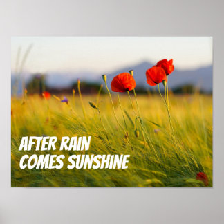 Póster After rain comes sunshine wisdom saying poster