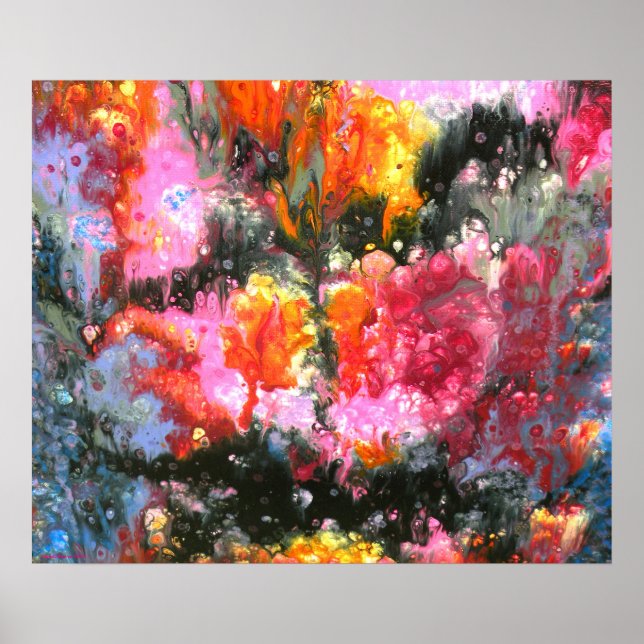 Póster "After rain sunset window", abstract, psychedelic (Frente)