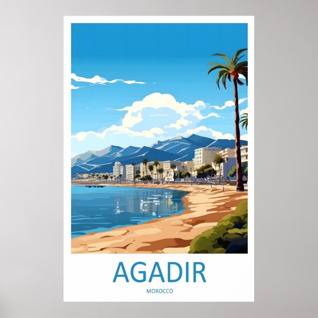 Póster Agadir Travel Print Wall Art Agadir Wall Hanging (Frente)