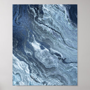 Póster Agante azul cristalizado   Duste Slate Marbble Sto