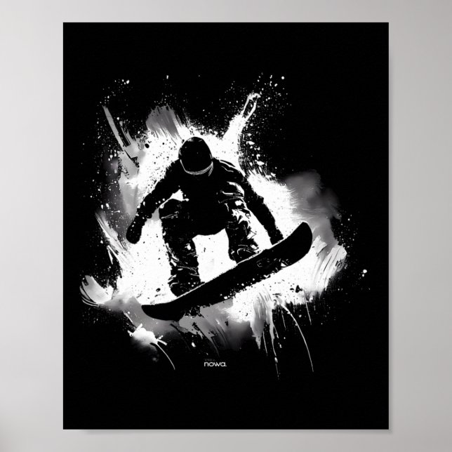 Póster Agarra de la nariz de Snowboard (Frente)