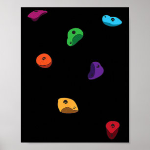 Póster Agarres de escalada en roca Climber Bouldering par