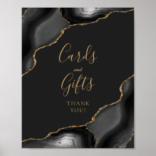 Póster Agate Black Gold Cards and Gifts