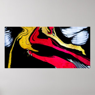 Póster Agate Crystal. Giro dorado, diseño artístico. Es