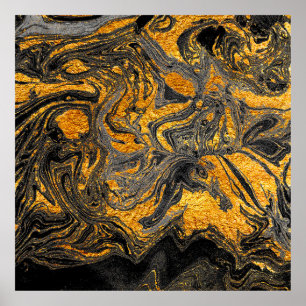 Póster Agate Crystal. Suminagashi futurista moderno. Swir