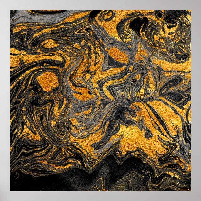 Póster Agate Crystal. Suminagashi futurista moderno. Swir (Frente)