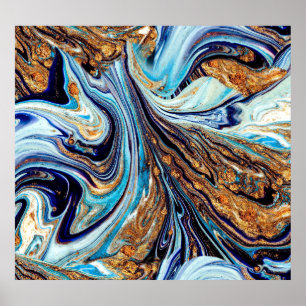 Póster Agato azul persa: Textura lujosa oriental