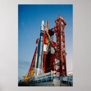 Póster Agena Vehículo objetivo en la plataforma de lanzam