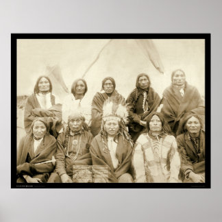 Póster Agencia Pine Ridge Jefes Indios SD 1891
