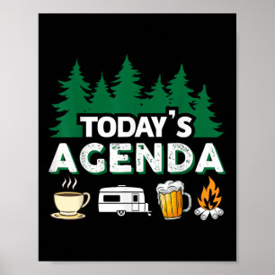 Póster Agenda de Hoy _ Café Camping Cerveza Fogata _ Cáma