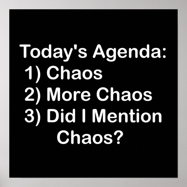 Póster Agenda de hoy: caos (Frente)
