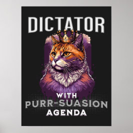 Póster Agenda de la persuasión Graciosa Cita de Gato