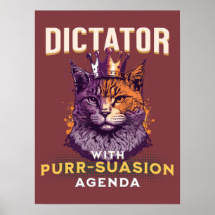 Póster Agenda de Purrsuasion Diseño de Gato Divertido