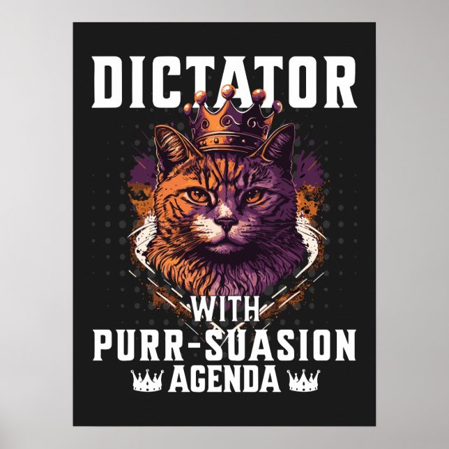 Póster Agenda de Purrsuasion Gato Divertido y Mandón (Frente)
