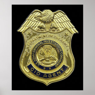 Póster AGENTE DE CID BADGE - INVESTIGACIÓN criminal del e