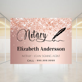 Póster Agente de firma de préstamos notariales rosa dorad