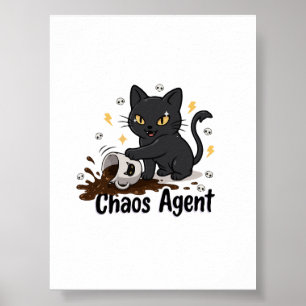 Póster Agente del Caos Gato Negro