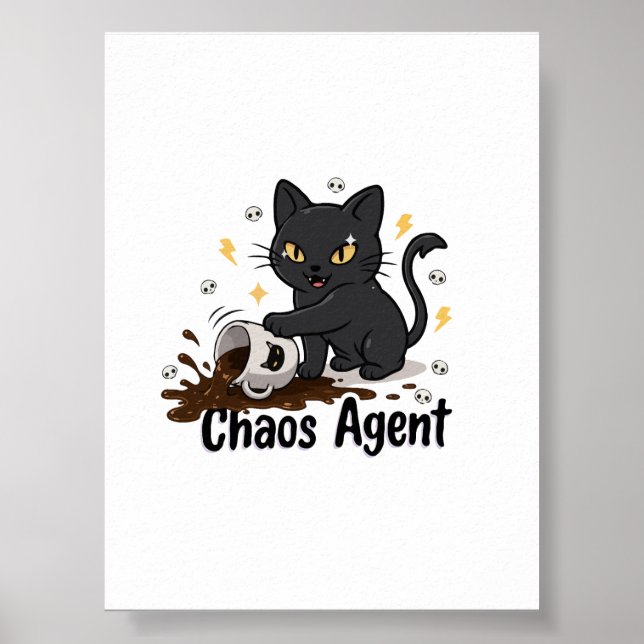 Póster Agente del Caos Gato Negro (Frente)