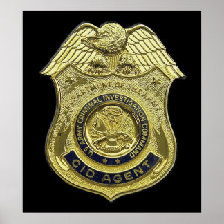 Póster AGENTE DEL CID BADGE CRÍTICO DEL Ejército de EE.UU
