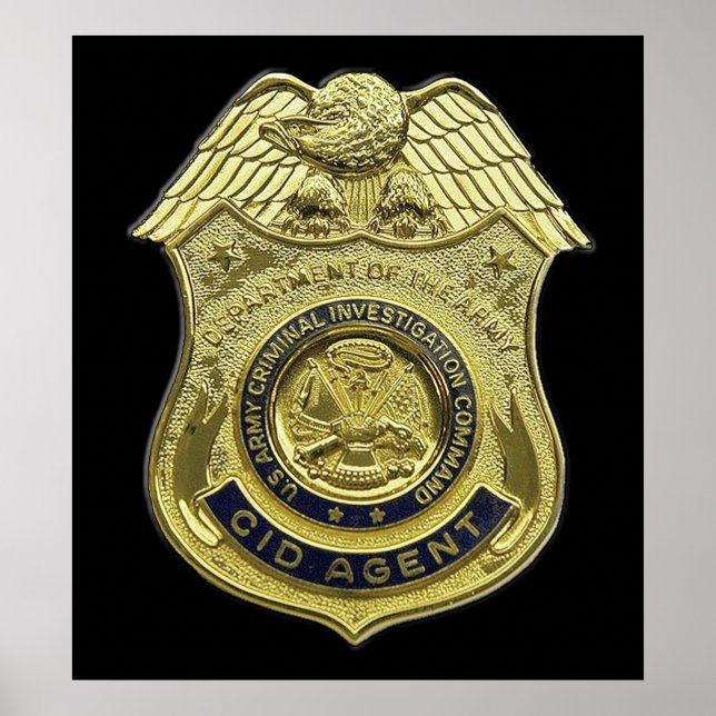 Póster AGENTE DEL CID BADGE CRÍTICO DEL Ejército de EE.UU (Frente)