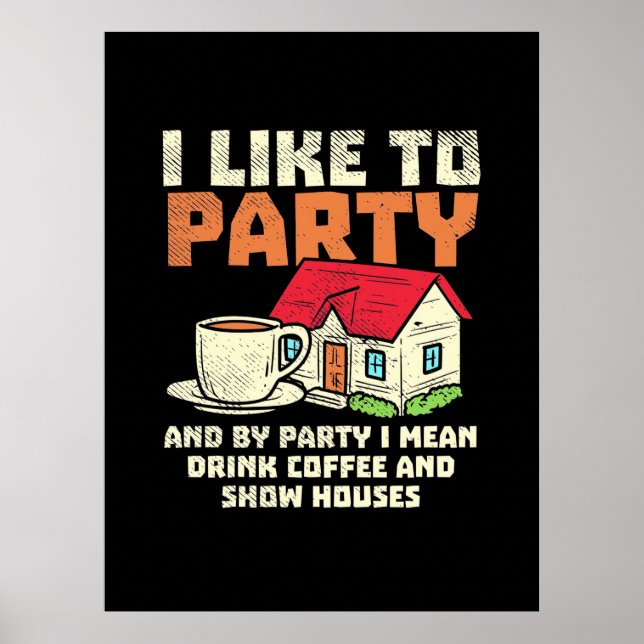 Póster Agente inmobiliario como Fiesta (Frente)