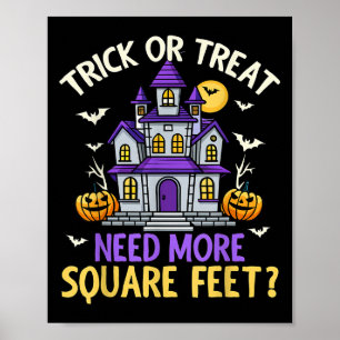 Póster Agente Inmobiliario de Halloween Corredor Divertid