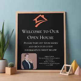 Póster Agente Inmobiliario Negro Único y Elegante