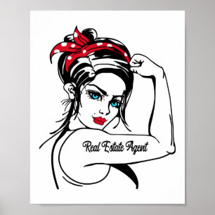 Póster Agente Inmobiliario Rosie The Riveter Pin Up