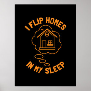 Póster Agente inmobiliario voltea sus casas en estado de 