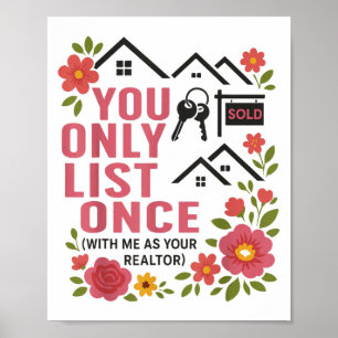 Póster Agente Inmobiliario Yolo Solo Cotiza Una Vez Conmi