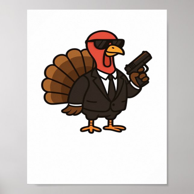 Póster Agente secreto de Acción de Gracias Turquía camise (Frente)