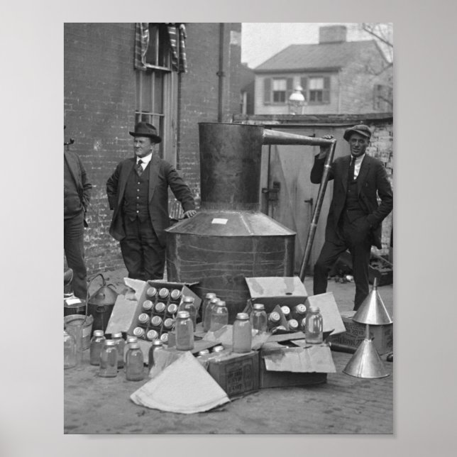 Póster Agentes De Prohibición Con Moonshine Todavía 1922 (Frente)