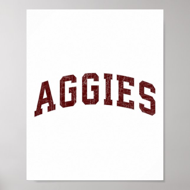 Póster Aggies Amantes Aggies Souvenir Hombres Niños Retro (Frente)
