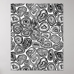 Póster Agitar cortes en blanco y negro
