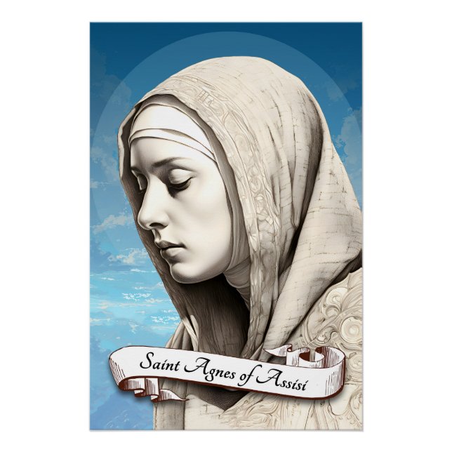Póster Agnés de Asís, hermana de San Clare (Anverso)