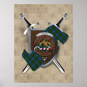 Póster Agnew Clan Badge Crossed Swords Poster 18x24