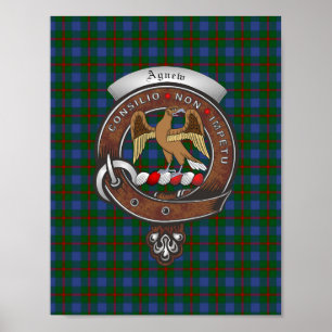 Póster Agnew Clan Badge & Tartan 8.5x11 Poster