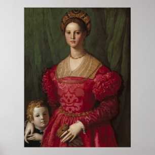 Póster Agnolo Bronzino Una joven y su pequeño niño