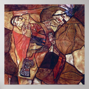 Póster Agonía, La lucha de la muerte por Egon Schiele