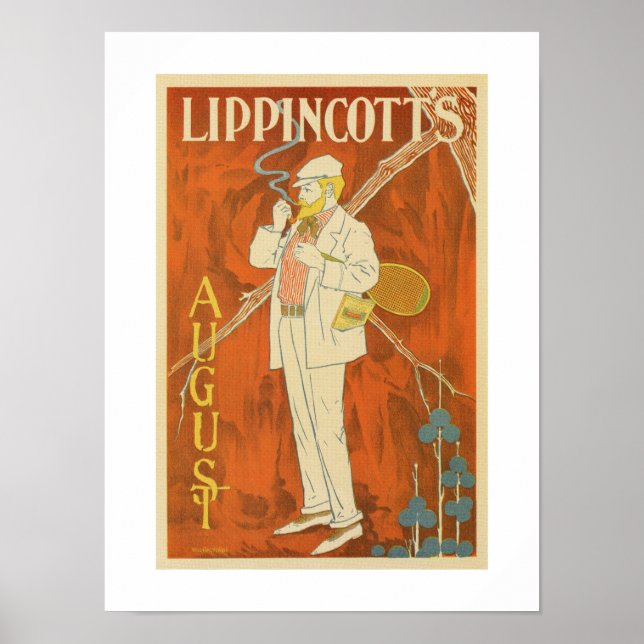 Póster Agosto de 1895 Revista de Lippincott (Frente)