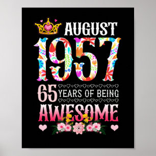 Póster Agosto de 1957 65º cumpleaños 65 años de espléndid