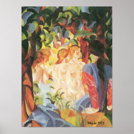 Póster Agosto Macke 1913 Poster de los Chicas del baño